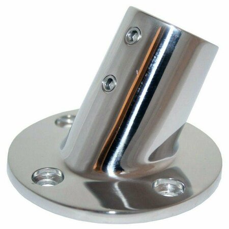 WHITECAP IND BOAT CONSOLE Round Base; 60 Degree Angle; 1-5/8 Inch Center To Center Hole; Stainless Steel; Silver 6040C